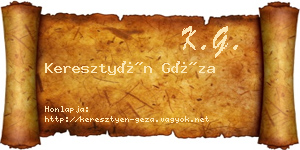 Keresztyén Géza névjegykártya